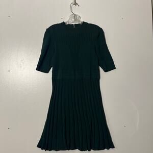 TED BAKER London Knitted Dark Green Flared 3/4 Sleeve Dress Women’s Size 4